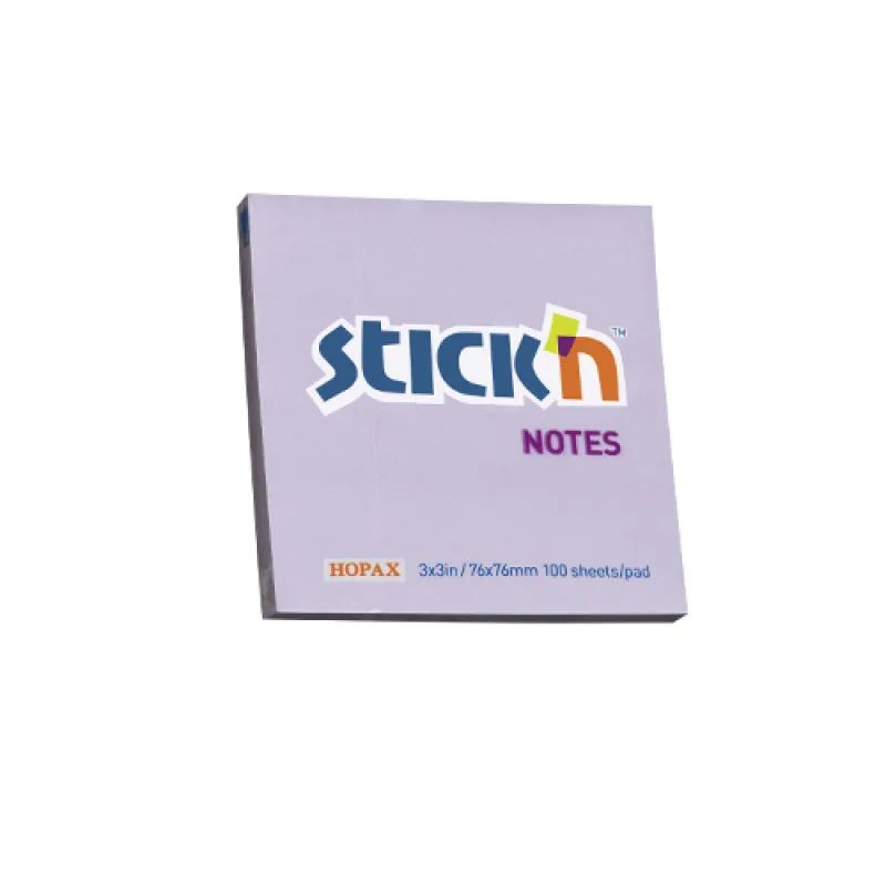 Adhesive Notes, Pastel Purple, 3" x 3" (76 mm x 76 mm), Pad x 100 sheets