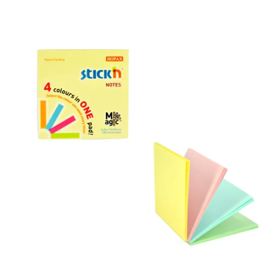 Adhesive Notes, Pastel Magic (4 colors), 3" x 3" (76 mm x 76 mm), Pad x 100 sheets