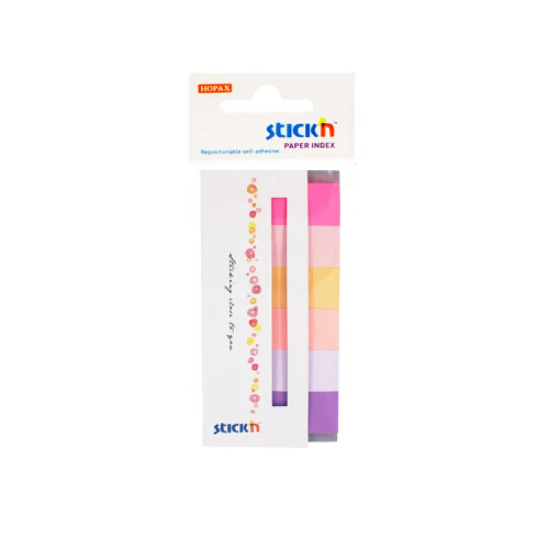 Paper Index, (45 mm x 15 mm), 30 Strips x Color, Pack x 6 Colors, Spring. 