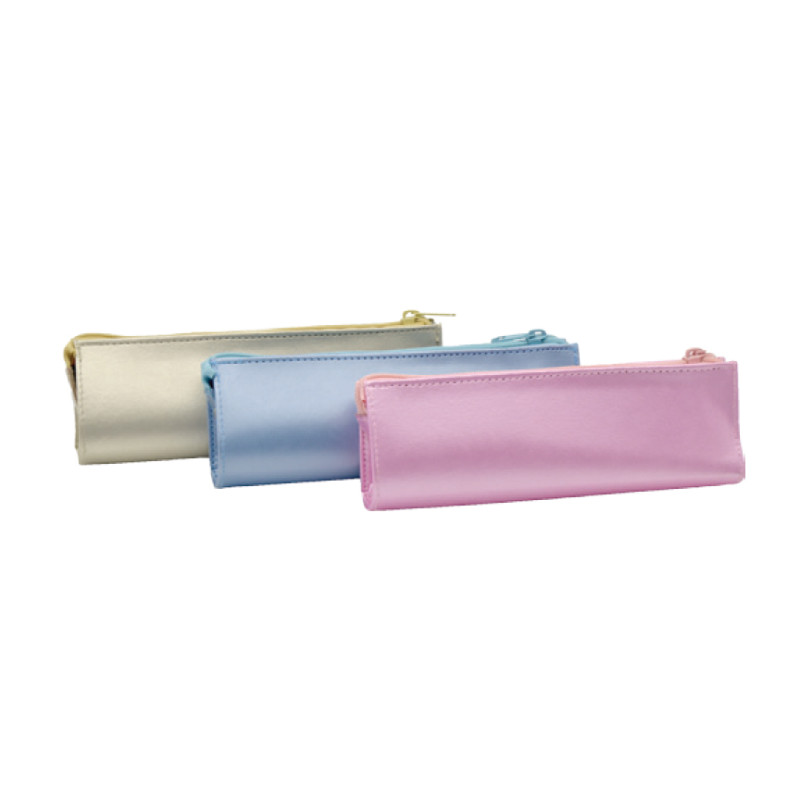 Pencil Pouch,  Mod. Pearlized, 1 Zipper. 3 Assorted Colors. Unit