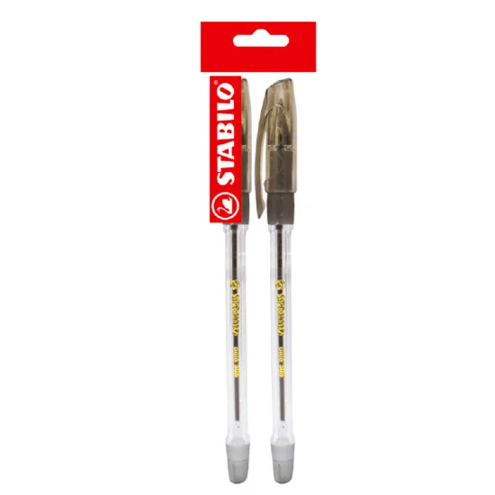 Ballpoint Pen, Bille 508, Medium Tip 0.45 mm, Negro, Pack x 2 Units.