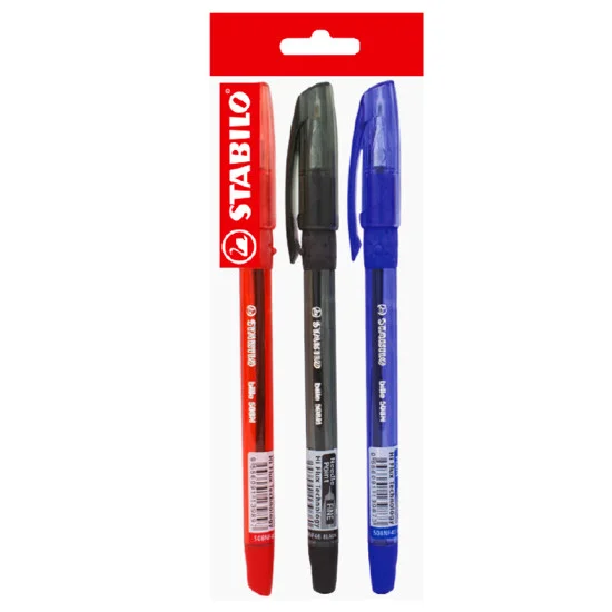 Ballpoint Pen, Bille Hi-Flux 508NF, Needle Tip 0.38 mm, Pack x 3 Units., Blue, Black, Red