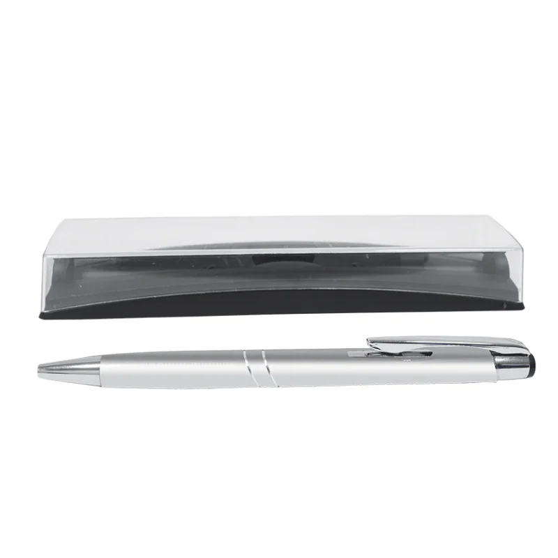 Executive Ballpoint Pen, SKS868, Medium Tip, Blue Ink, Silver Shaft + Plastic Box. Box x 1 Unit.