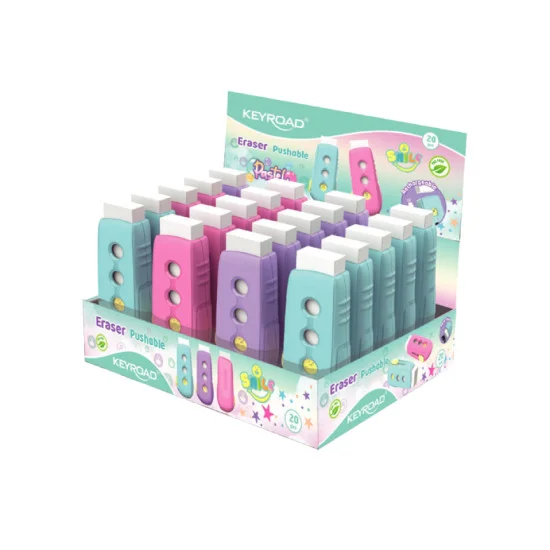 Pushable eraser +1 refill, Pastel Collection-  Exh. x 20 Pcx.