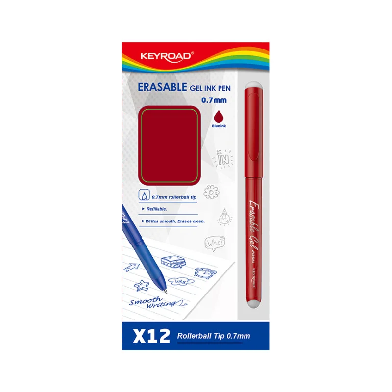 Gel roller Erasable, red, 0.7 mm, Box x 12 Pcs.