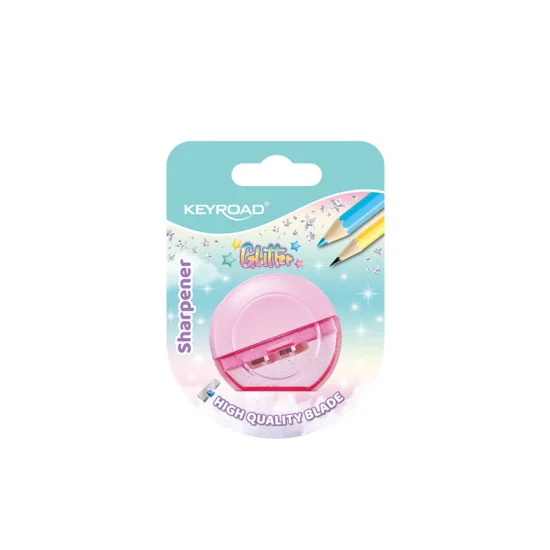 Sharpener w/cont., 2 huecos  -  Pastel color -  Glitter, Blister x 1 Pc.