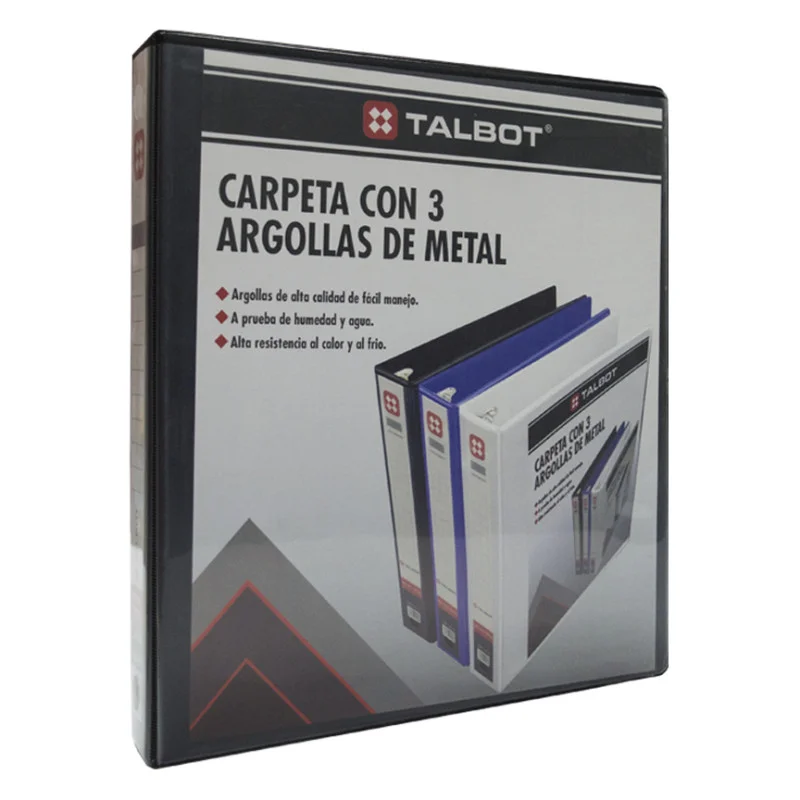 Carpeta con Visor, 3 Argollas, O-Ring, 1.0 pulg, Tam. Carta, Negro, 1 Und.