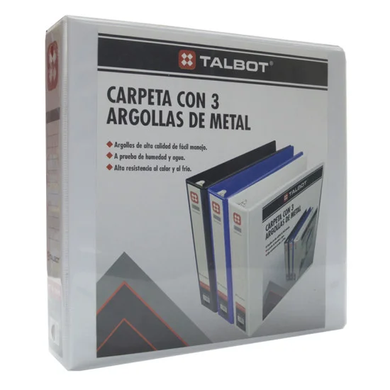 Carpeta con Visor, 3 Argollas, O-Ring, 2.0 pulg, Tam. Carta, Blanco, 1 Und.