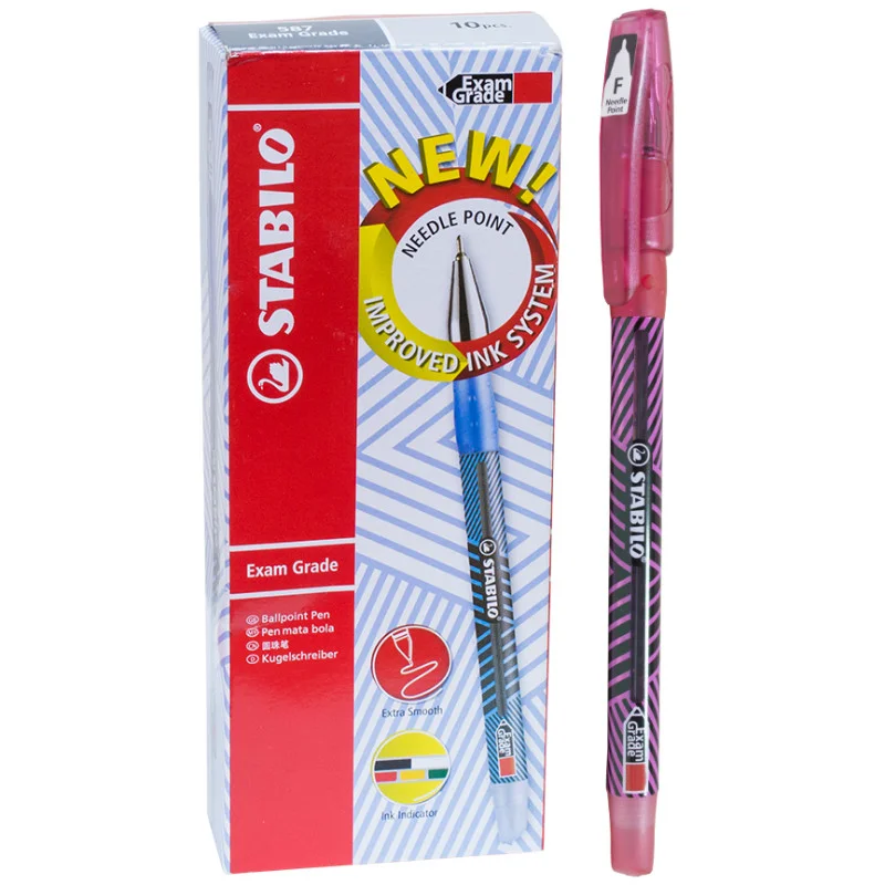 Ballpoint Pen, Exam Grade 587XF, Needle Tip 0.34 mm, Red, Box x 10 pcs.