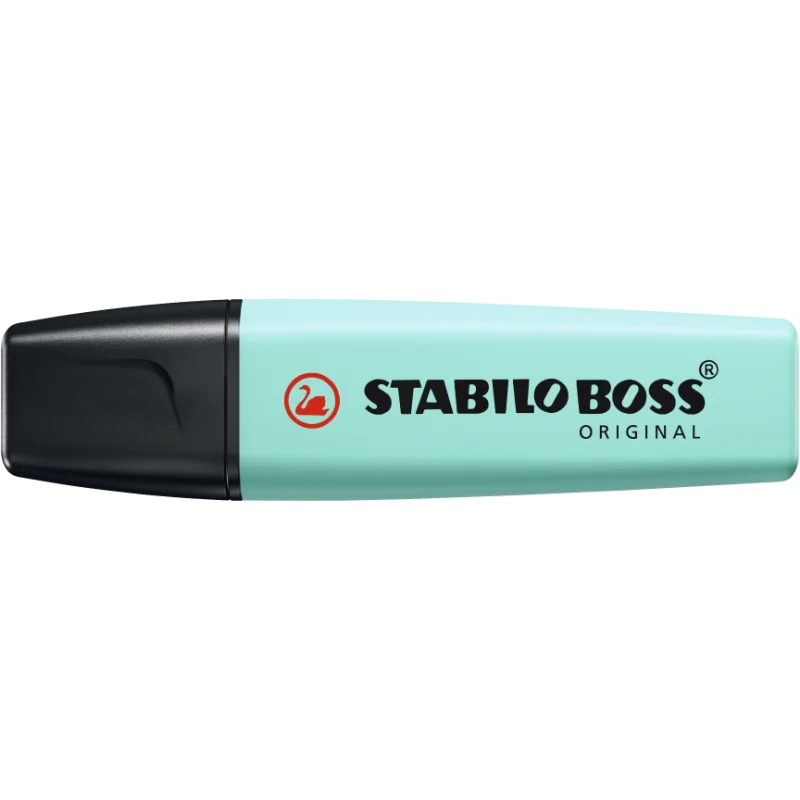 Highlighter, Boss, Chisel Tip 2.0-5.0 mm, Pastel Colors, Touch of Turquoise, Unit